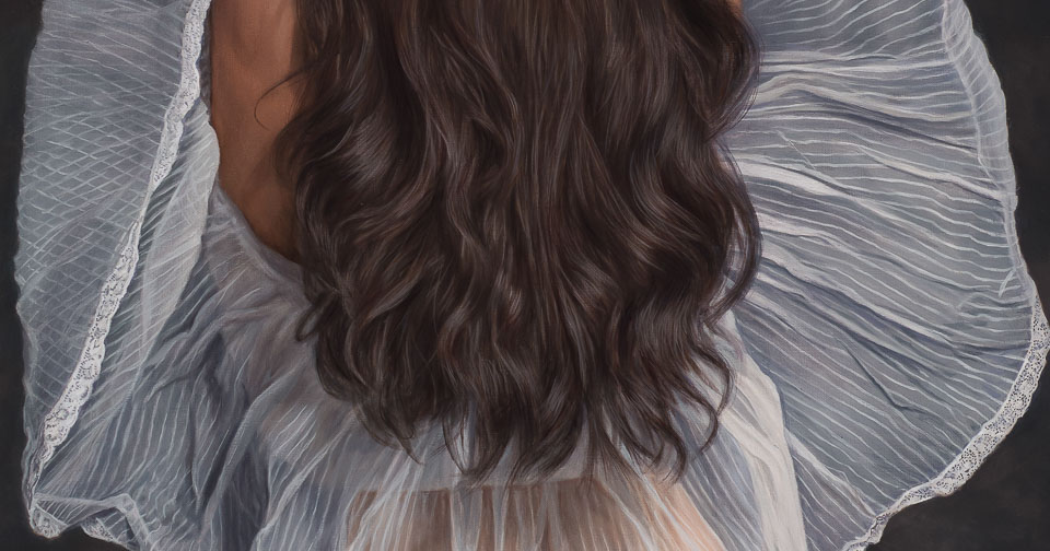 Laura III, 2015, (detail), oil, 34x26 in